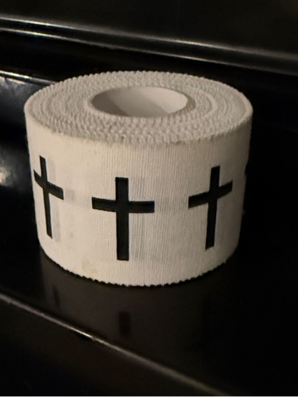 White Cross Pattern Athletic Wrist Tape - Religious Design